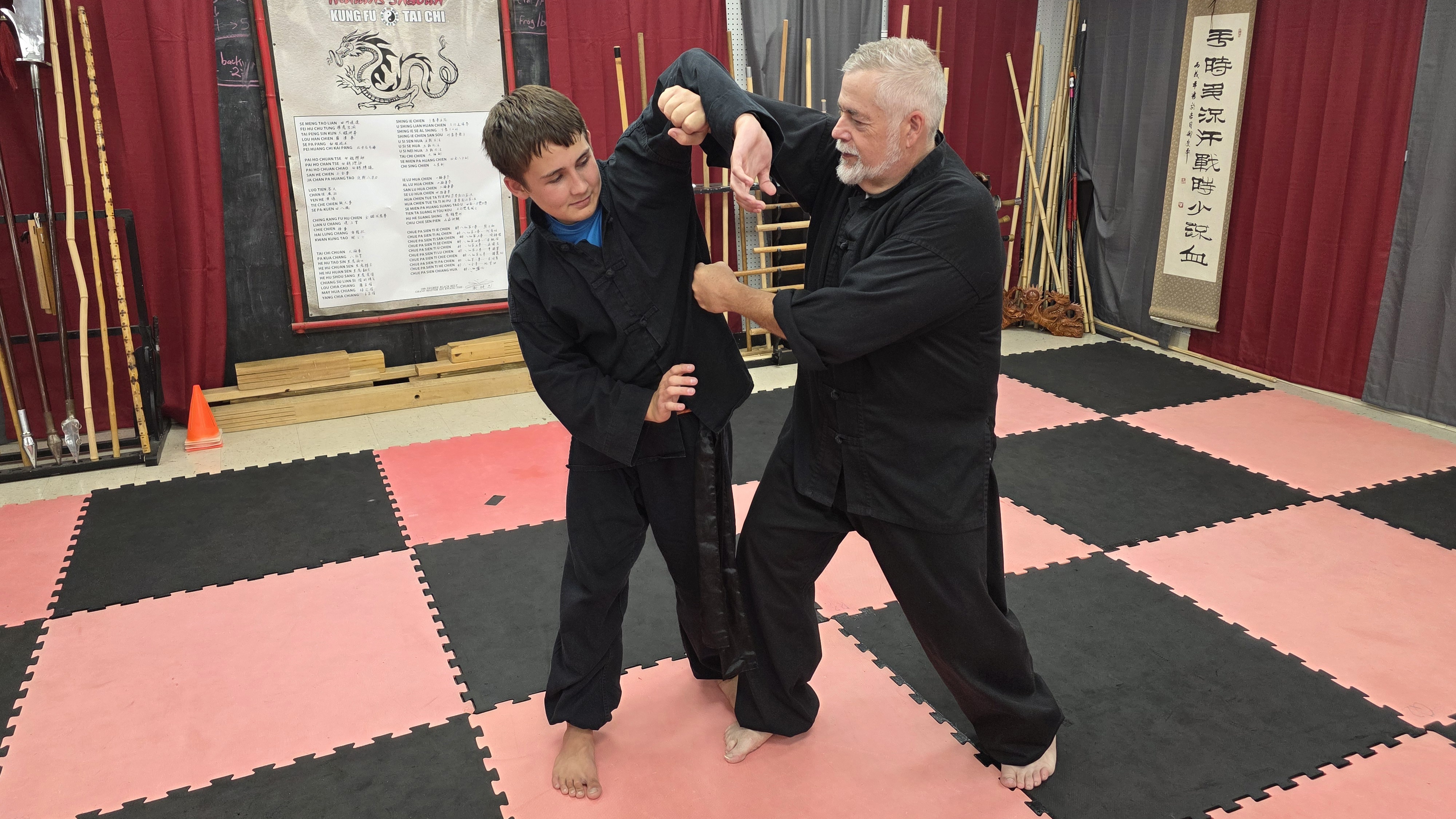 man practicing kung fu
